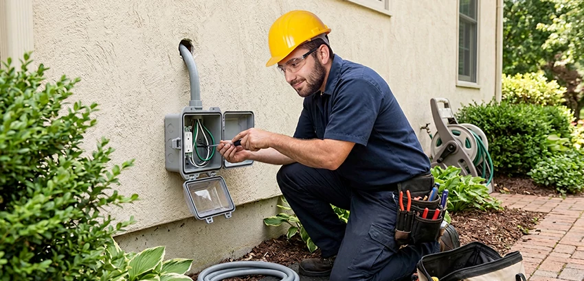 Outdoor Outlet Installation on Vinyl Siding in Columbus
